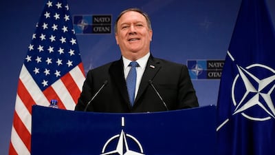 US Secretary of State, Mike Pompeo gives a press conference during a NATO Foreign ministers' meeting at the NATO headquarters in Brussels. John Thys/ AFP Photo