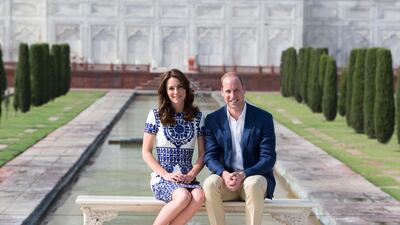Visiting the Taj Mahal during their royal tour of India and Bhutan in 2016. Getty Images