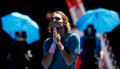 Greece's Stefanos Tsitsipas reacts after winning the match against Spain's Roberto Bautista Agut. Adnan Abidi / Reuters