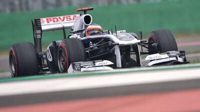 Rumours are growing stronger that the Williams team is trying to lure former-F1 champion Kimi Raikkonen out of retirement. With Pastor Maldonado bringing in much needed sponsorship to the team, it could mean that Rubens Barrichello, above, may be making his final turns for Williams at the Etihad Airlines Grand Prix in Abu Dhabi and at the season-ending Brazilian Grand Prix.