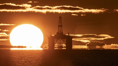 A redundant oil platform moored in the Firth of Forth, Scotland. PA