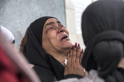 Mona Musrati, the mother of Shadiya Musrati, reacts to the death of her daughter as she waits for her body to arrive of her funeral at the family's home in the mixed Israeli city of Ramle on December 28, 2018. Heidi Levine/Sipa Press