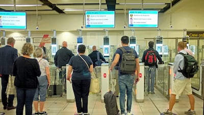 Electronic passport control gates at Gatwick airport. New research has cast doubt on whether the UK has succeeded in replacing mass EU migration with a focus on skilled workers. Alamy