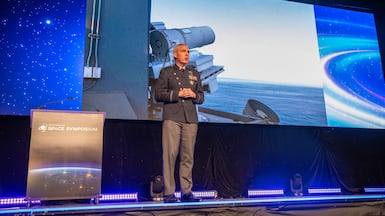US Space Command Gen Stephen Whiting speaks at the Centre for Strategic and International Studies in Washington. Photo: US Space Command