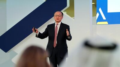 As traditional jobs disappear in the future, good health and education will become even more important measures of well-being, said Jim Yong Kim. Chris Whiteoak / The National