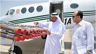 Cloud seeding operations in the UAE. Courtesy National Centre for Meteorology and Seismology