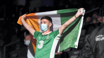 Fans cheer for Conor McGregor during the weigh-in. Getty Images