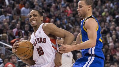 An injury to DeMar DeRozan, left, may derail the good start to the season for the Toronto Raptors. Chris Young / AP Photo