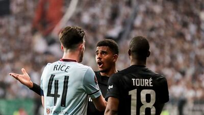 Ansgar Knauff 9 - Great run and precise cut back from the Brazilian to put the first goal on a plate for Borre. The Dortmund loanee gave West Ham problems every time he touched the ball. An exciting prospect. EPA