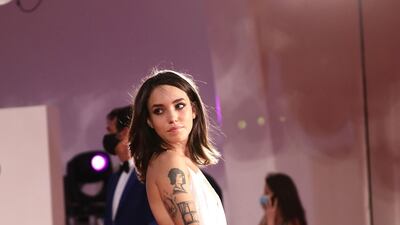 Virginia Apicella walks the red carpet of the Kineo Prize at the 77th Venice Film Festival. Getty Images