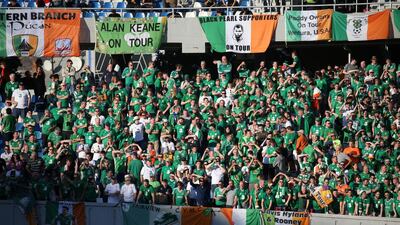 Irish fans at the Boris Paichadze Dinamo Arena in Tbilisi. Reuters