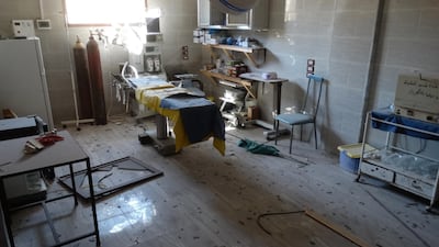 Under fire: Al-Tah Hospital in Idlib, a city in northwestern Syria. Hamid Sulaiman’s graphic novel draws on events to tell the fictional story of an underground hospital in Syria’s Civil War. Bilal Baioush / Anadolu Agency / Getty Images