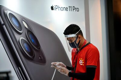 Apple’s iPhones sales declined 8.2 per cent yearly, totalling 41 million units in the first quarter of 2020. AFP