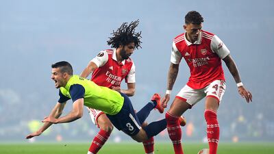 Mohamed Elneny 7: Egyptian midfielder was playing his first game since end of August and was calming influence in front of the Arsenal defence. Getty