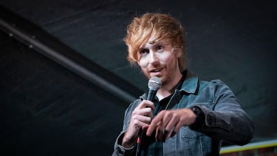 Comedian Mark Simmons at The Garden Gatherings Comedy Gala in Essex. Photo: Alamy