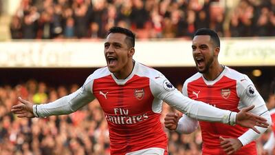 Arsenal's Alexis Sanchez celebrates a goal against Bournemouth last weekend. Ben Stansall / AFP / November 27, 2016