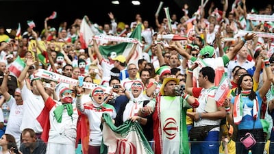 Iran football supporters shown last June at the 2014 World Cup in Brazil. Laurence Griffiths / Getty Images / June 25, 2014