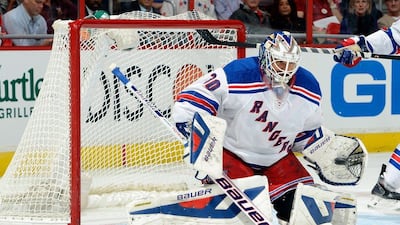 New York goalie Henrik Lundqvist made 22 saves on Wednesday night. Greg Fiume / Getty Images / AFP