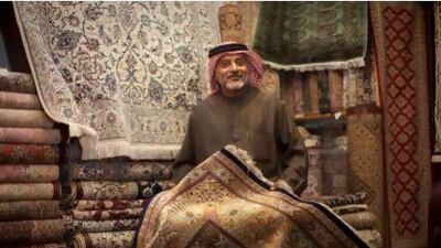 Abdul Hassan Qasim at his Iranian carpet shop in the Blue Souk.
