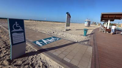 The New wheelchair acessible path at the kite beach in Dubai. Satish Kumar / The National