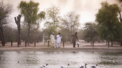 Families at Al Qudra lake. Reem Mohammed / The National