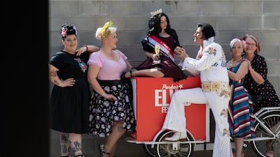 These fans in Parkes, Australia, are proof that Elvis lovers can be found in pretty much every corner of the globe. Getty Images