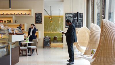 The Fifth Street Cafe at the Marriott Courtyard Abu Dhabi is a popular spot for business meetings and connecting with others. Delores Johnson / The National