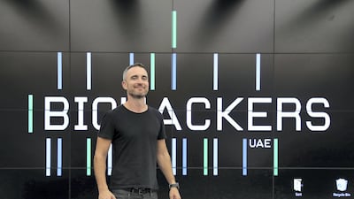 Alex Azzi, organiser of Biohackers UAE meetup at the Dubai Future Accelerators at Jumeirah Emirates Towers Office in Dubai. Pawan Singh / The National