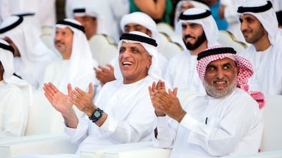 Sheikh Saud bin Saqr Al Qasimi, Ruler of Ras Al Khaimah at the opening of Grove Village Mall. Ruel Pableo for The National