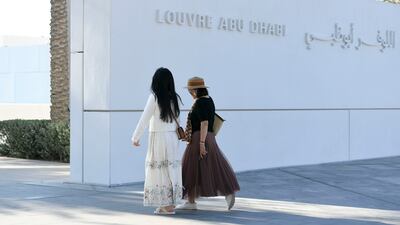 Visitors explore Louvre Abu Dhabi on Saadiyat Island. Khushnum Bhandari / The National