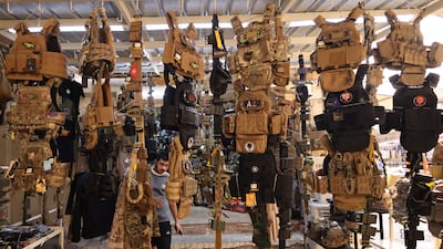 Military outfits at a shop in Baghdad. Fears have been raised about security situation in Iraq. EPA
