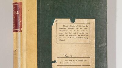 Prince Philip’s Midshipman’s log book from 1940-1941. The item will be part of an exhibition celebrating the late duke's life this summer. Courtesy Royal Collection Trust