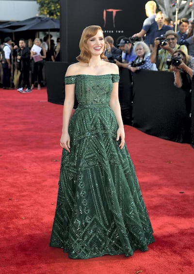 Jessica Chastain arrives at the premiere of 'It Chapter Two' in Los Angeles. AFP