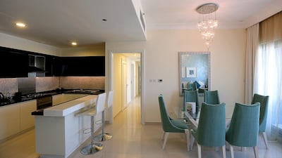 Inside three-bedroom penthouse which is currently on the market for Dh14.8 million. Satish Kumar / The National