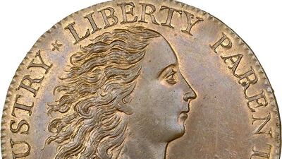 The one-cent coin was minted in 1792 and is in a rather good condition. Heritage Auctions