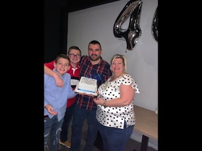 Dubai resident Ryan Storrie, 40, celebrates his birthday with his family. Courtesy: The Storrie Family