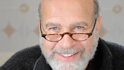 The Jameel winner Rachid Koraichi and his piece Les Maîtres Invisibles in the V&A.