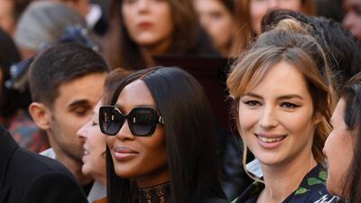 Naomi Campbell and Louise Bourgoin attend the L'Oreal Paris show as part of Paris Fashion Week on September 28, 2019. Getty Images