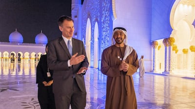 Sheikh Abdullah bin Zayed receives British Foreign Minister Jeremy Hunt. WAM