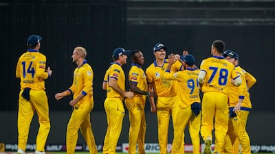 Team Abu Dhabi in action in the 2021 event. Photo: Abu Dhabi T10