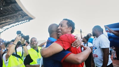 Cape Verde supporters celebrate at the final whistle. AP
