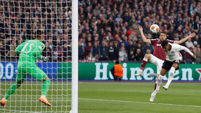 Knauff scores the opening goal. AFP