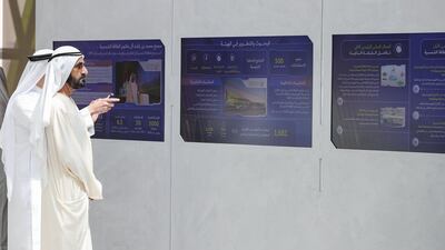 Sheikh Mohammed bin Rashid, Vice President and Ruler of Dubai, inaugurates Dubai Electricity and Water Authority’s Research and Development Centre at the Mohammed bin Rashid Al Maktoum Solar Park in Dubai. Wam