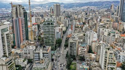 An aerial view of the Achrafiyeh district of Lebanon's capital Beirut is seen as streets empty to minimise social contact as part of efforts against COVID-19 coronavirus disease. AFP