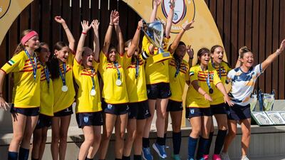 Brighton College Abu Dhabi under-15 girls team won the tournament in Barcelona. Photo: Brighton College Abu Dhabi