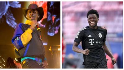 'Old Town Road' rapper Lil Nas X and Bayern Munich star Alphonso Davies have both shared their journeys to success using the hashtag #howitstartedhowitsgoing. AP / Getty Images