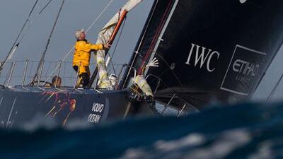 Abu Dhabi Ocean Racing have discovered that their sleek black boat, Azzam, is fast in light winds but struggles mightily in upwind or "reaching" conditions.