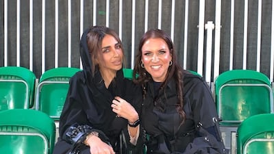 Sara Al Madani with WWE chief brand officer Stephanie McMahon. Courtesy Sara Al Madani