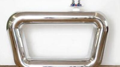 Alu console by Mattia Bonetti, at David Gill Galleries, London.