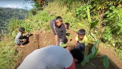 The team provided herbs and spices because these are in high demand and could be grown and sold in the area for a considerable profit for residents of Yangsijung in rural Nepal. Screengrab